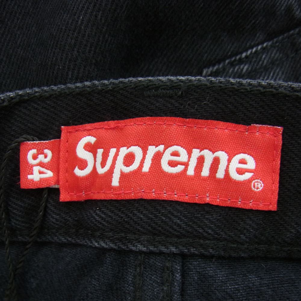 Supreme シュプリーム 23SS SHIBORI LOOSE FIT JEAN シボリ ルーズ フィット デニム パンツ ブラック系 34【中古】