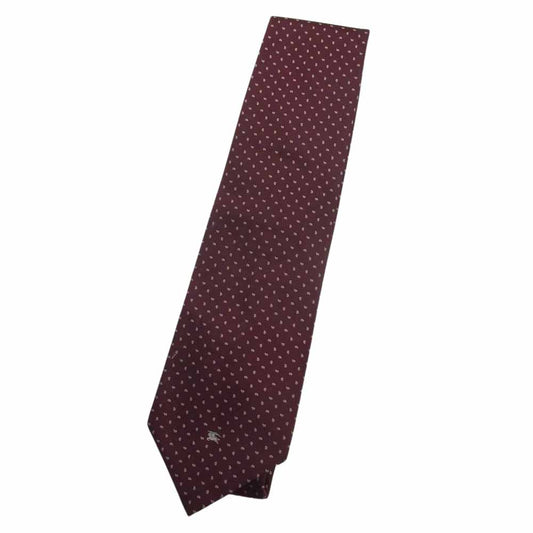 バーバリーズ SILK シルク ドット ワンポイント ネクタイ エンジ系【中古】