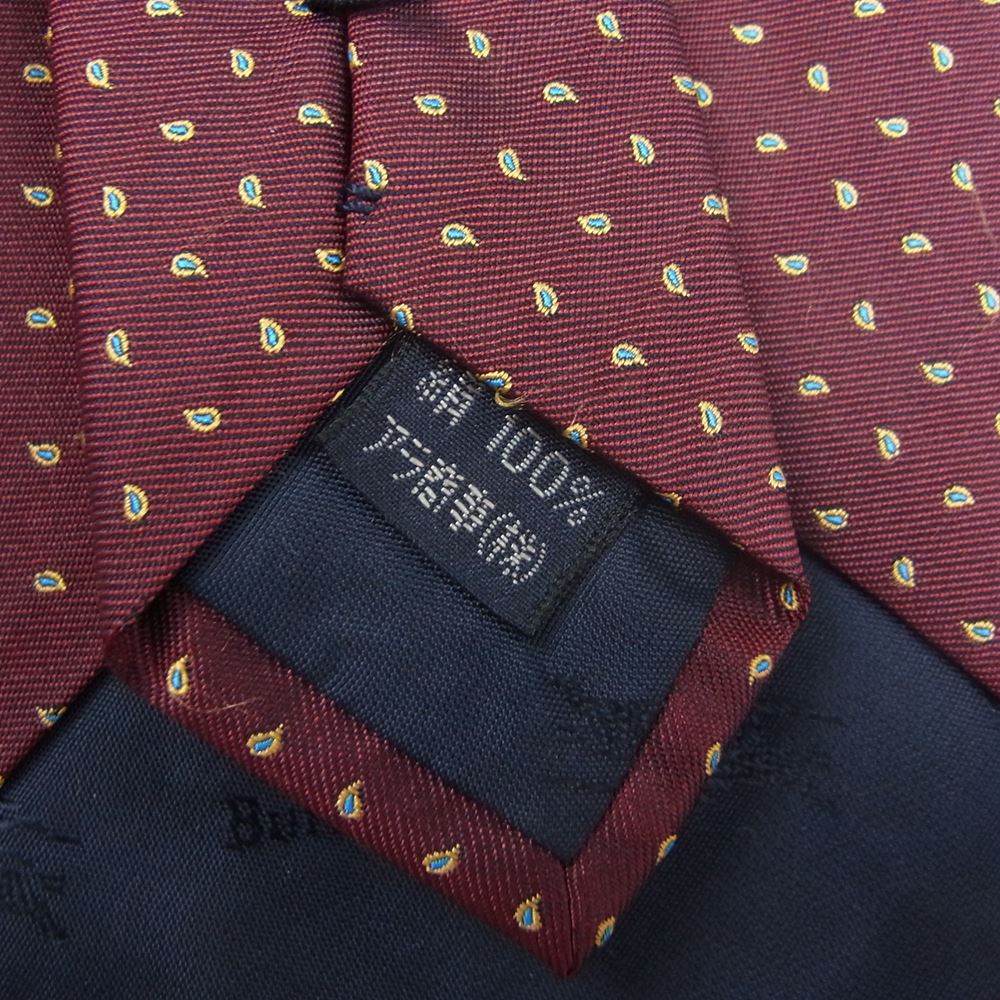 バーバリーズ SILK シルク ドット ワンポイント ネクタイ エンジ系【中古】