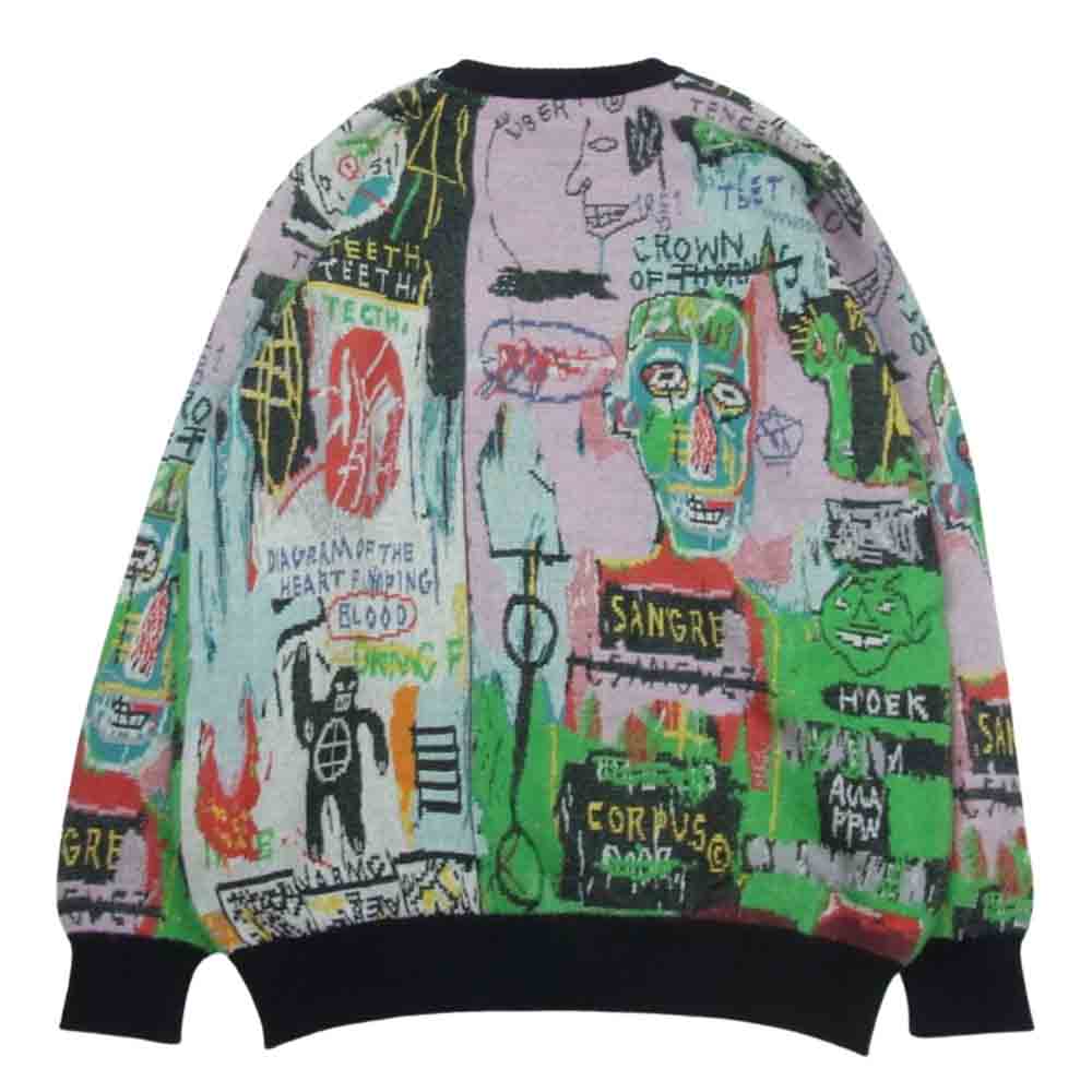 WACKO MARIA ワコマリア 22AW BASQUIAT-WM-KN03 × JEAN MICHEL BASQUIAT ジャン＝ミシェル・バスキア CREW NECK SWEATER クルーネック セーター マルチカラー系 L【新古品】【未使用】【中古】