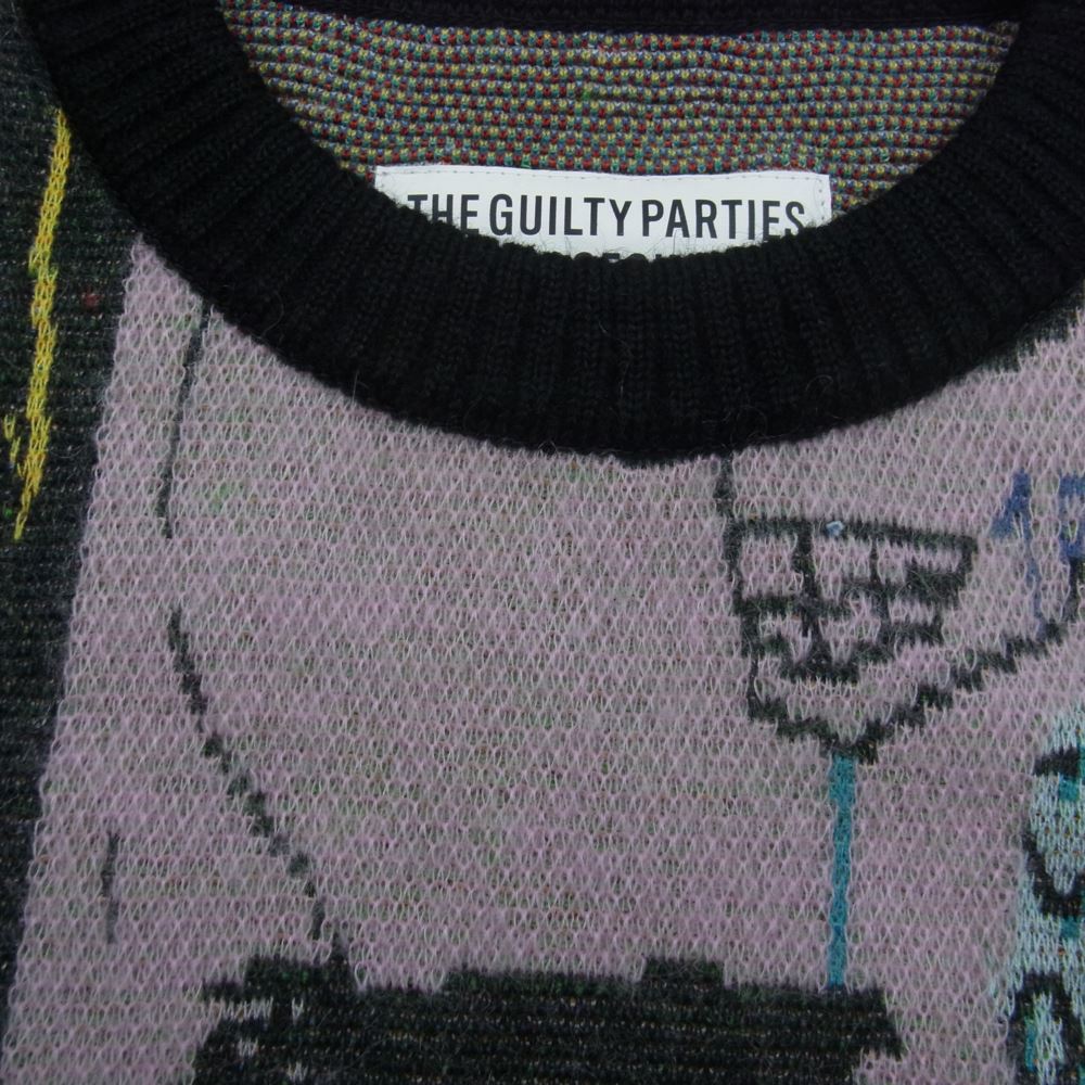 WACKO MARIA ワコマリア 22AW BASQUIAT-WM-KN03 × JEAN MICHEL BASQUIAT ジャン＝ミシェル・バスキア CREW NECK SWEATER クルーネック セーター マルチカラー系 L【新古品】【未使用】【中古】