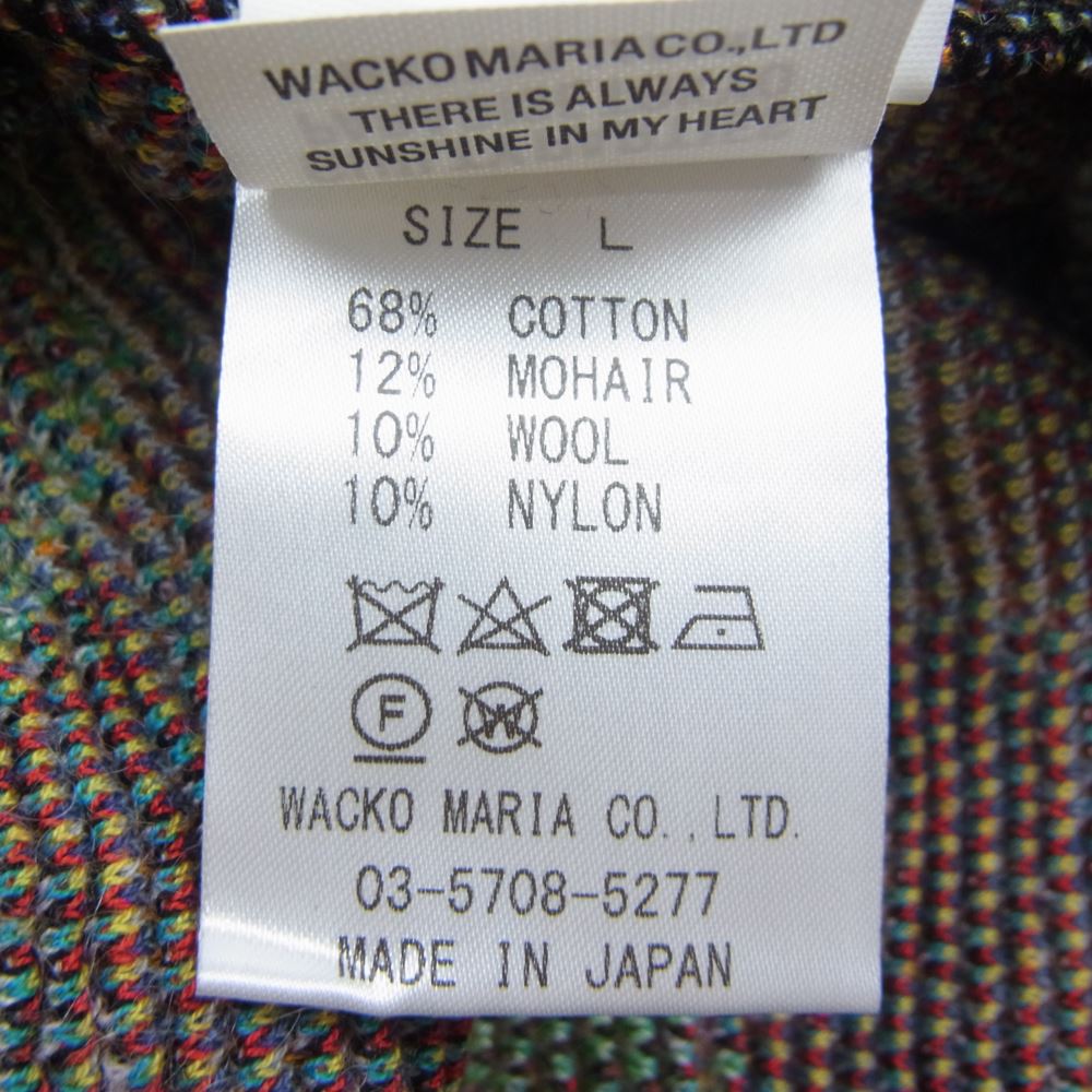 WACKO MARIA ワコマリア 22AW BASQUIAT-WM-KN03 × JEAN MICHEL BASQUIAT ジャン＝ミシェル・バスキア CREW NECK SWEATER クルーネック セーター マルチカラー系 L【新古品】【未使用】【中古】