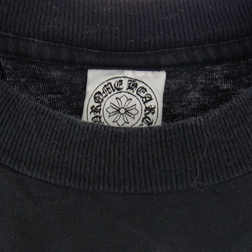 CHROME HEARTS クロムハーツ（原本無） セメタリークロス刺繍 スクロールラベル ポケット 半袖 Tシャツ ブラック系 M【中古】