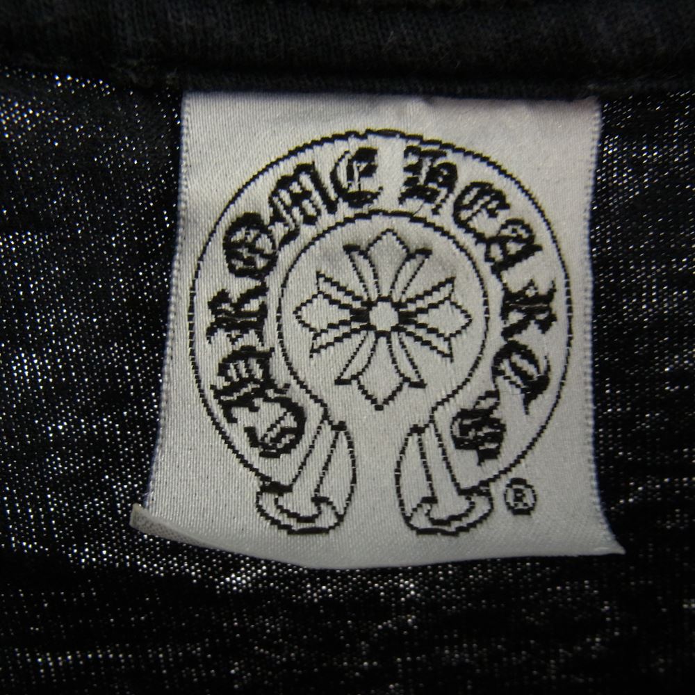 CHROME HEARTS クロムハーツ（原本無） セメタリークロス刺繍 スクロールラベル ポケット 半袖 Tシャツ ブラック系 M【中古】