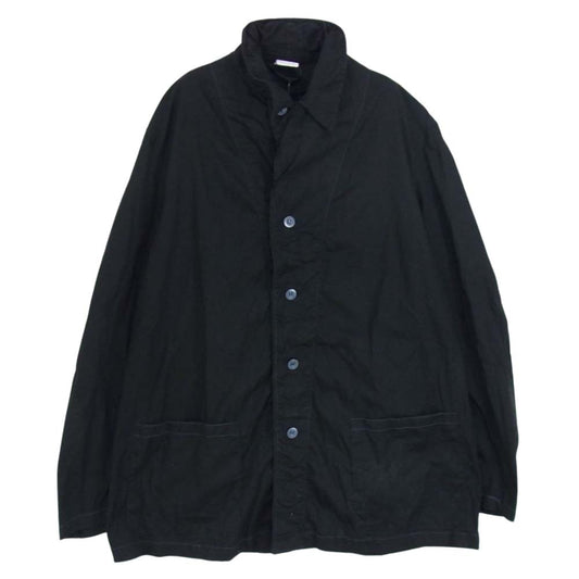 ヴィンテージ 後染め ユーロ ワーク シャツ ジャケット ブラック系 サイズ表記無【中古】