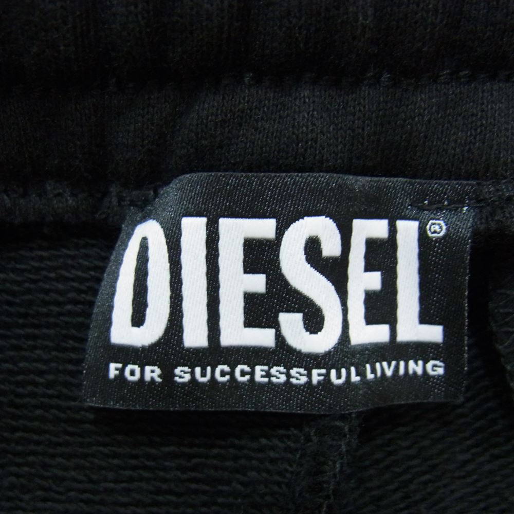 DIESEL ディーゼル 0GYCJ スウェット ハーフ パンツ ショーツ ロゴ ブラック系 XL【新古品】【未使用】【中古】
