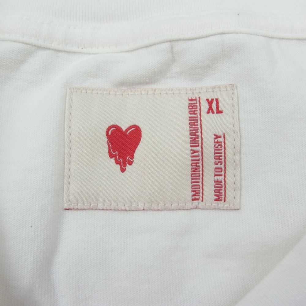 エモーショナリー アンアベイラブル 23SS EU-S23-0000-004 EMOTIONALLY UNAVAILABLE プリント 半袖 Tシャツ ホワイト系 XL【新古品】【未使用】【中古】