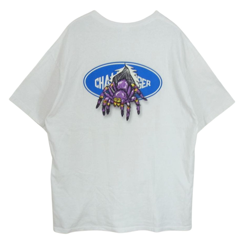 CHALLENGER チャレンジャー 22AW LOGO SPIDER TEE ロゴ スパイダー グラフィック クルーネック 半袖 Tシャツ ホワイト系 XL【中古】