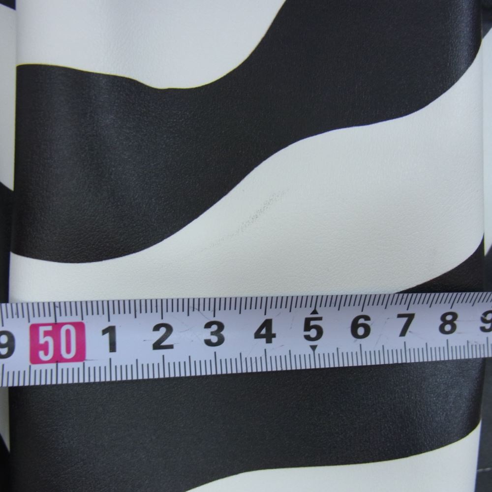 COMME des GARCONS コムデギャルソン 22AW GJ-S007 本ライン ゼブラ柄フェイクレザー キュプラ切替 レース ティアード スカート ブラック系 XS【極上美品】【中古】