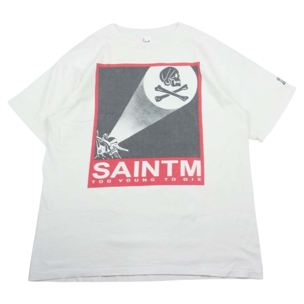 SAINT MICHAEL セントマイケル 23SS SM-S23-0000-117 × NEIGHBORHOOD ネイバーフッド STHD_SS TEE/ETERNAL エターナル 半袖 Tシャツ ホワイト系 XL【美品】【中古】
