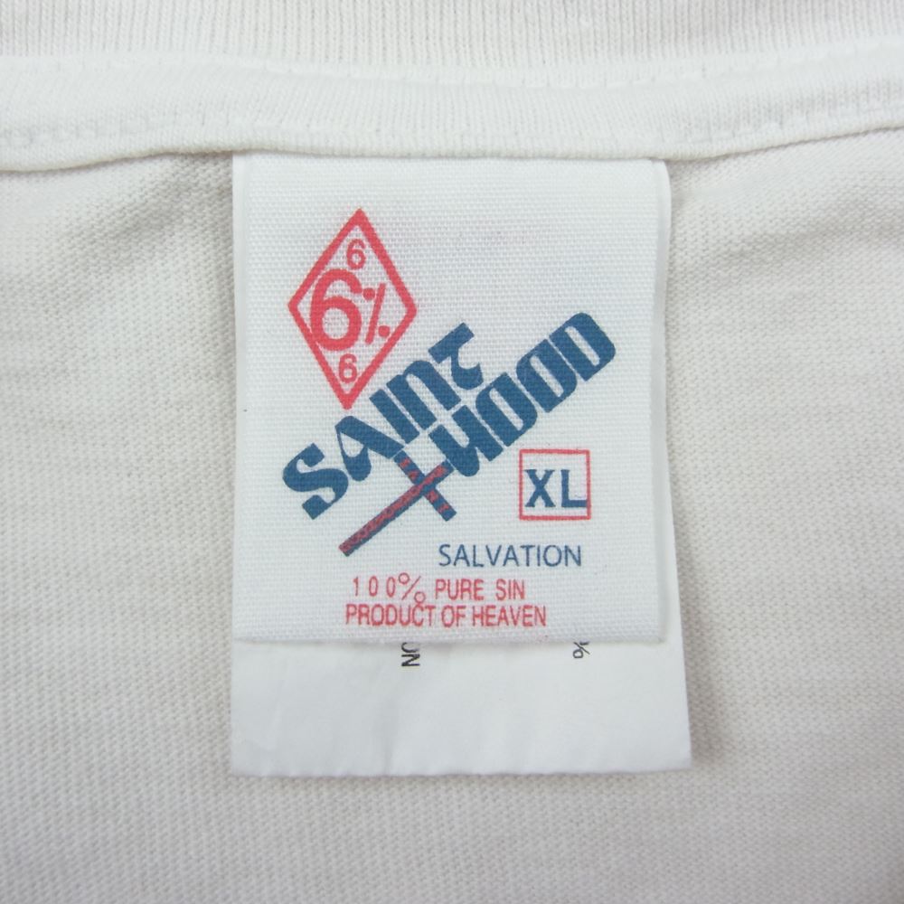 SAINT MICHAEL セントマイケル 23SS SM-S23-0000-117 × NEIGHBORHOOD ネイバーフッド STHD_SS TEE/ETERNAL エターナル 半袖 Tシャツ ホワイト系 XL【美品】【中古】