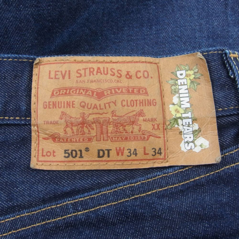 STUSSY ステューシー PC9-A1592-0000 × LEVIS リーバイス DENIM TEARS デニムティアーズ 501 RED TAB DENIM レッドタブ デニム パンツ 赤耳 インディゴブルー系 34【中古】