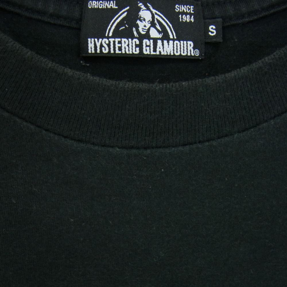 HYSTERIC GLAMOUR ヒステリックグラマー 02202CT22 × MEDICOM TOY メディコムトイ ガールプリント 半袖 Tシャツ ブラック系 S【中古】