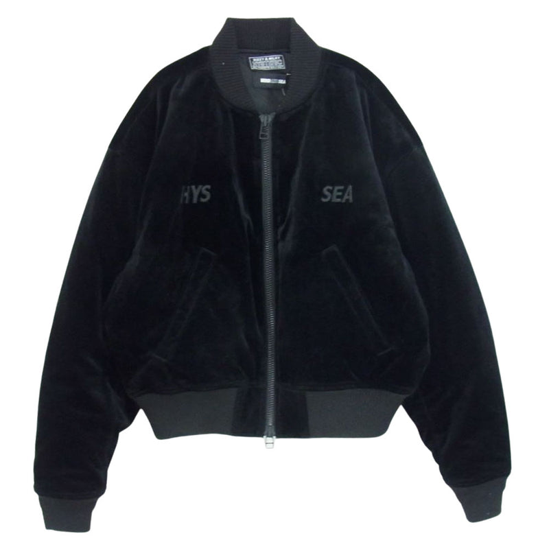 HYSTERIC GLAMOUR ヒステリックグラマー 22AW WDS-C-HYS-23-AP-Q1-04 × WIND AND SEA Bomber Jacket ウィンダンシー ベロア ボンバージャケット ブラック系 S【中古】