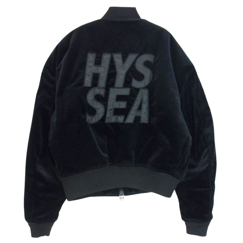 HYSTERIC GLAMOUR ヒステリックグラマー 22AW WDS-C-HYS-23-AP-Q1-04 × WIND AND SEA Bomber Jacket ウィンダンシー ベロア ボンバージャケット ブラック系 S【中古】