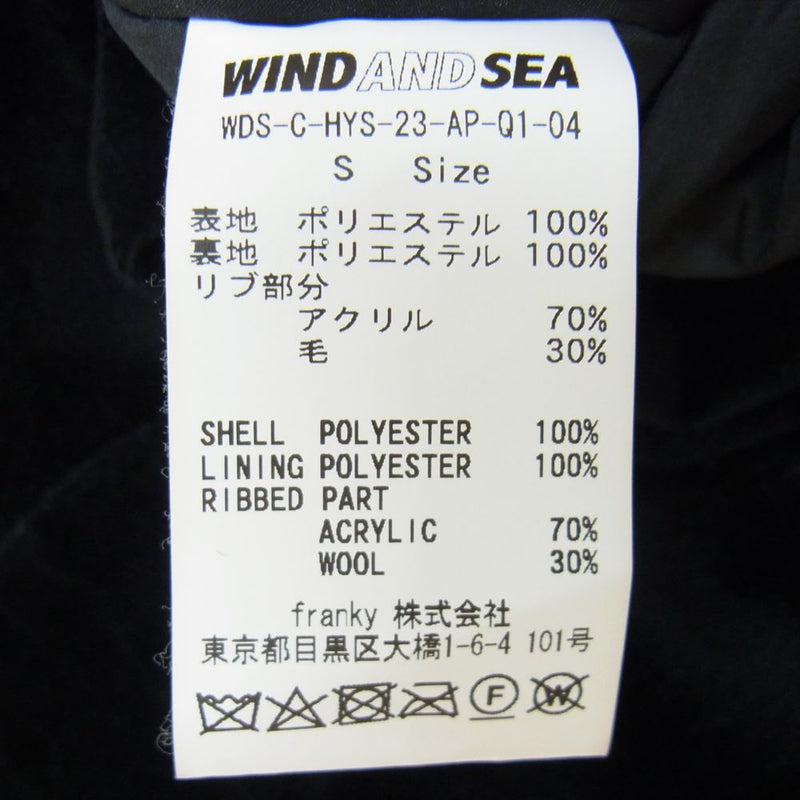 HYSTERIC GLAMOUR ヒステリックグラマー 22AW WDS-C-HYS-23-AP-Q1-04 × WIND AND SEA Bomber Jacket ウィンダンシー ベロア ボンバージャケット ブラック系 S【中古】