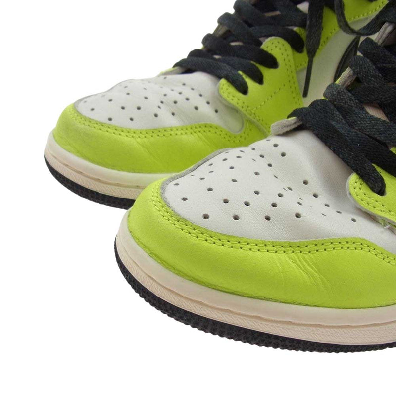 NIKE ナイキ 555088-702 Air Jordan 1 エアジョーダン ワン RETRO HIGH OG Volt/Visionaire レトロ ハイ スニーカー イエロー系 ホワイト系 27cm【中古】