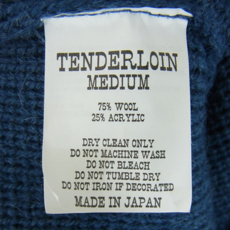 TENDERLOIN テンダーロイン T-SWEATER V Vネック ウール ニット セーター ブルー系 M【中古】