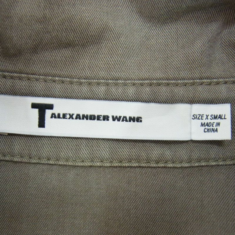 Alexander Wang アレキサンダーワン 1552-343-0051 国内正規品 テンセル 長袖 ミリタリー シャツ カーキ系 XS【中古】