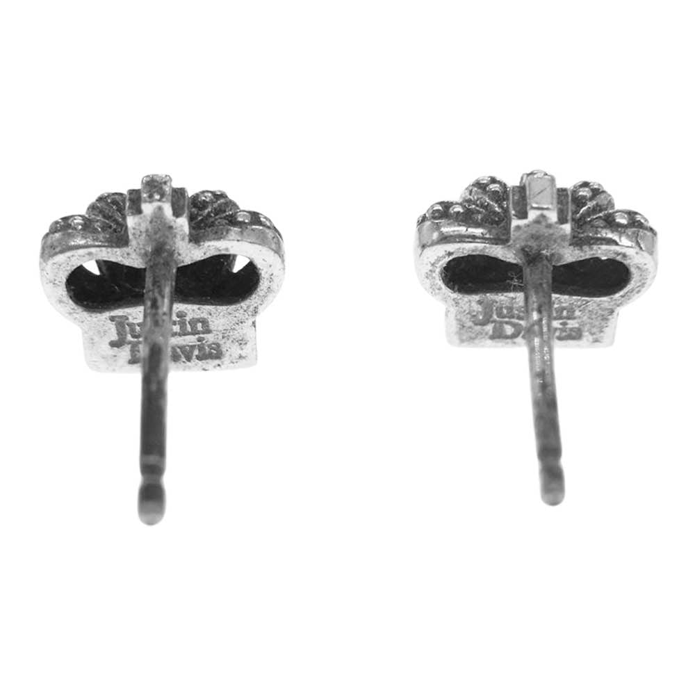 Justin Davis ジャスティンデイビス SEJ016  TINY CROWN タイニークラウン ピアス 両耳用 セット シルバー系【中古】