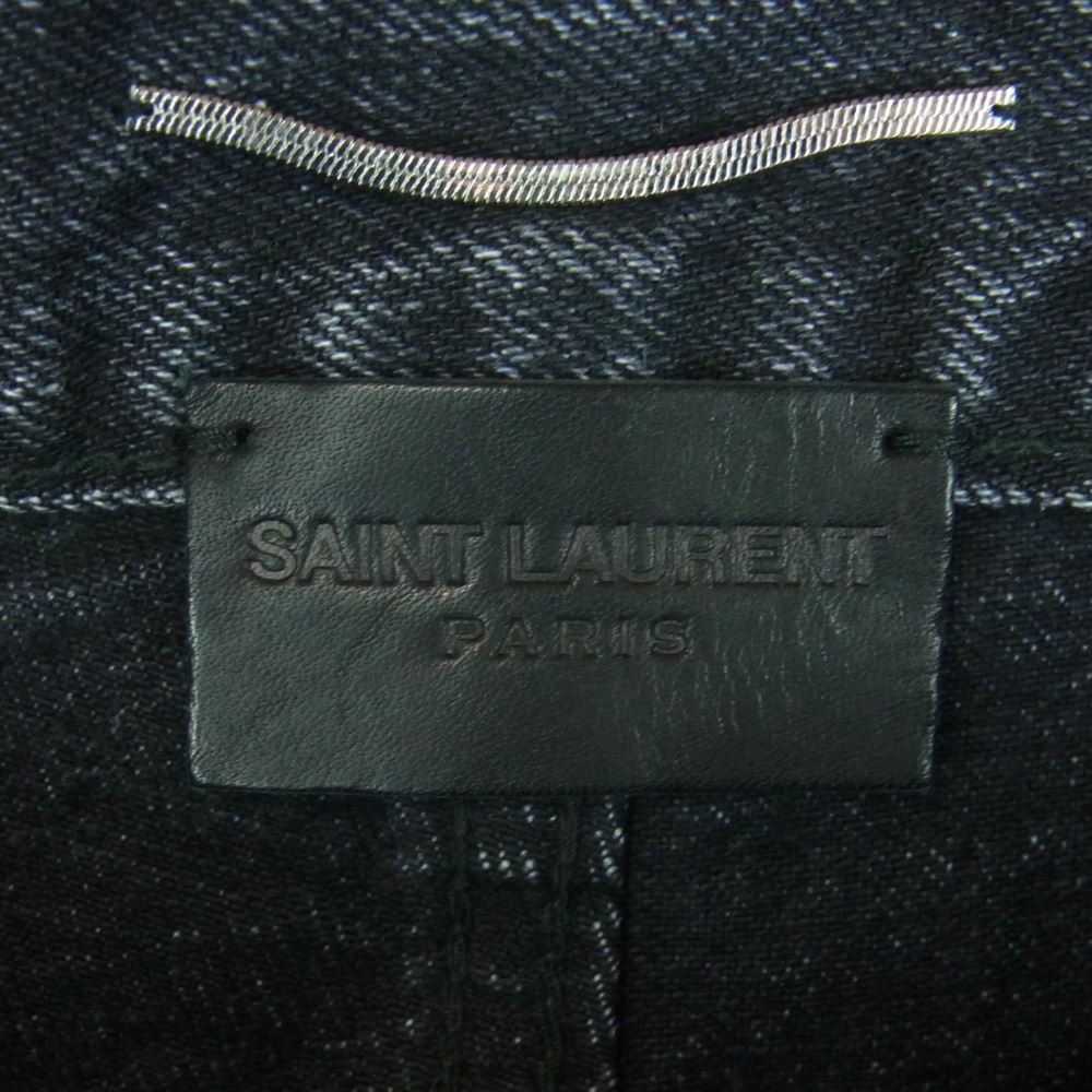 SAINT LAURENT サンローラン 500779 デストロイ加工 クラッシュ ダメージ スニキー デニム パンツ ブラック系 DEEP DARK BLACK 30【美品】【中古】
