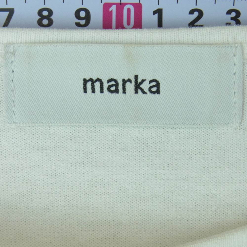 marka マーカ BASQUE SHIRT ORGANIC COTTON PANEL BORDER バスク ボーダー 長袖 Tシャツ ホワイト系 カーキ系 1【中古】