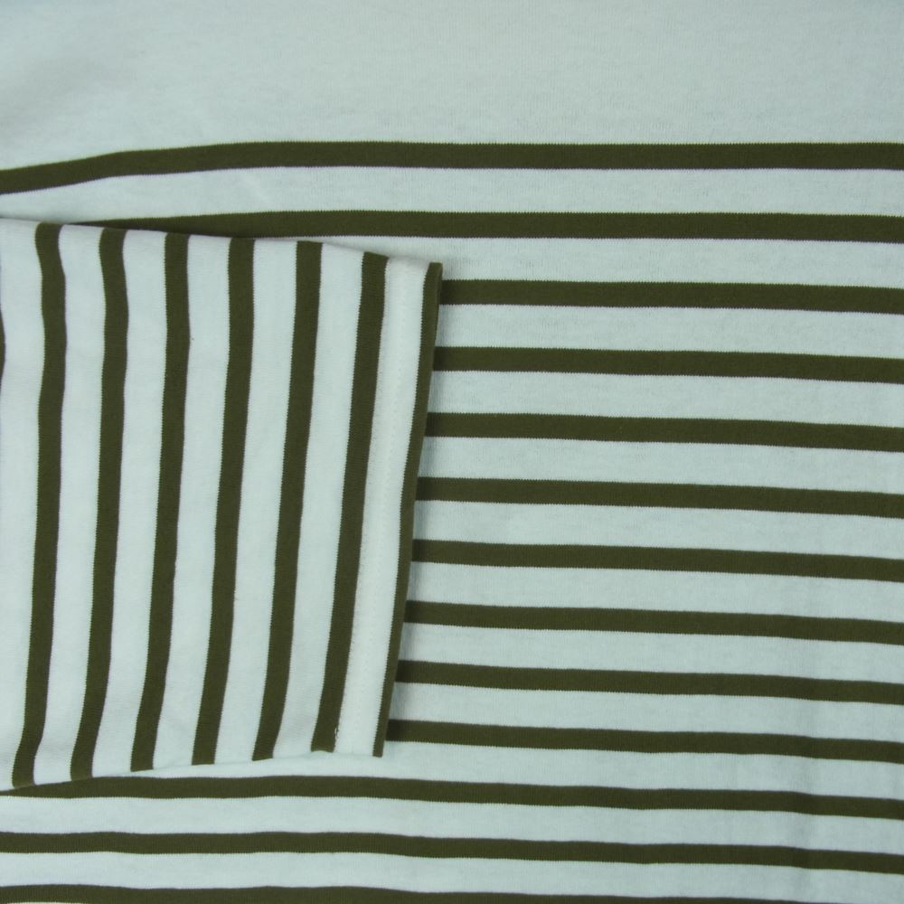 marka マーカ BASQUE SHIRT ORGANIC COTTON PANEL BORDER バスク ボーダー 長袖 Tシャツ ホワイト系 カーキ系 1【中古】