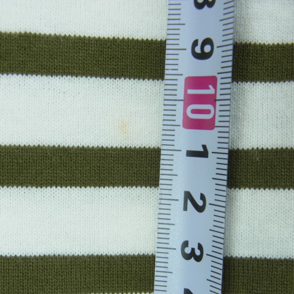 marka マーカ BASQUE SHIRT ORGANIC COTTON PANEL BORDER バスク ボーダー 長袖 Tシャツ ホワイト系 カーキ系 1【中古】