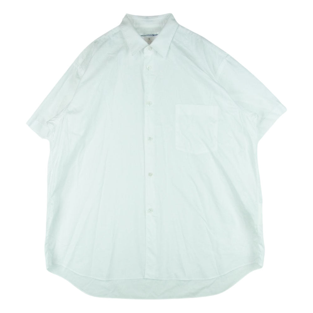 COMME des GARCONS コムデギャルソン SHIRT 22SS FI-B042 Cotton Textured S/S テクスチャード ショートスリーブ 半袖 シャツ フランス製 ホワイト系 S【中古】