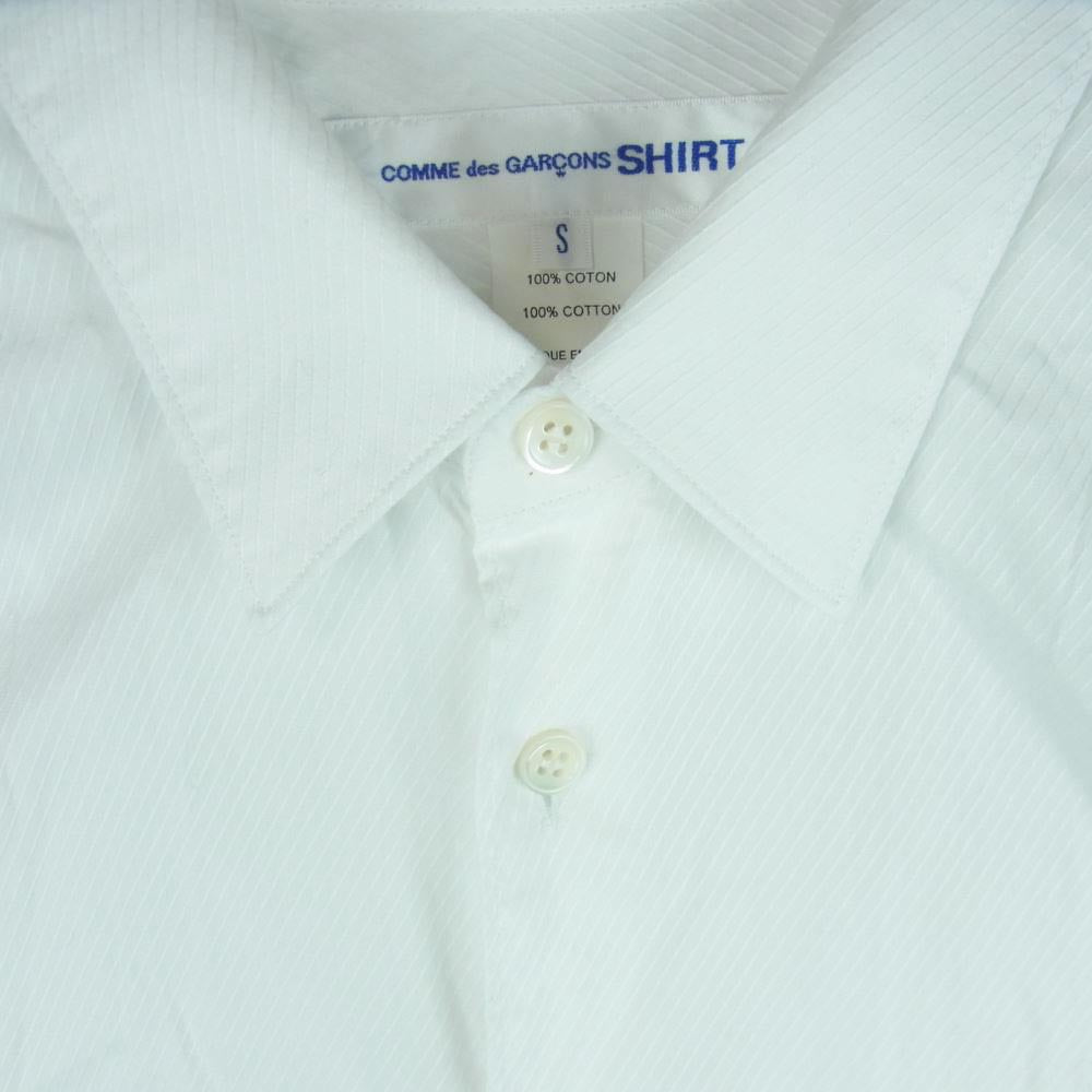 COMME des GARCONS コムデギャルソン SHIRT 22SS FI-B042 Cotton Textured S/S テクスチャード ショートスリーブ 半袖 シャツ フランス製 ホワイト系 S【中古】
