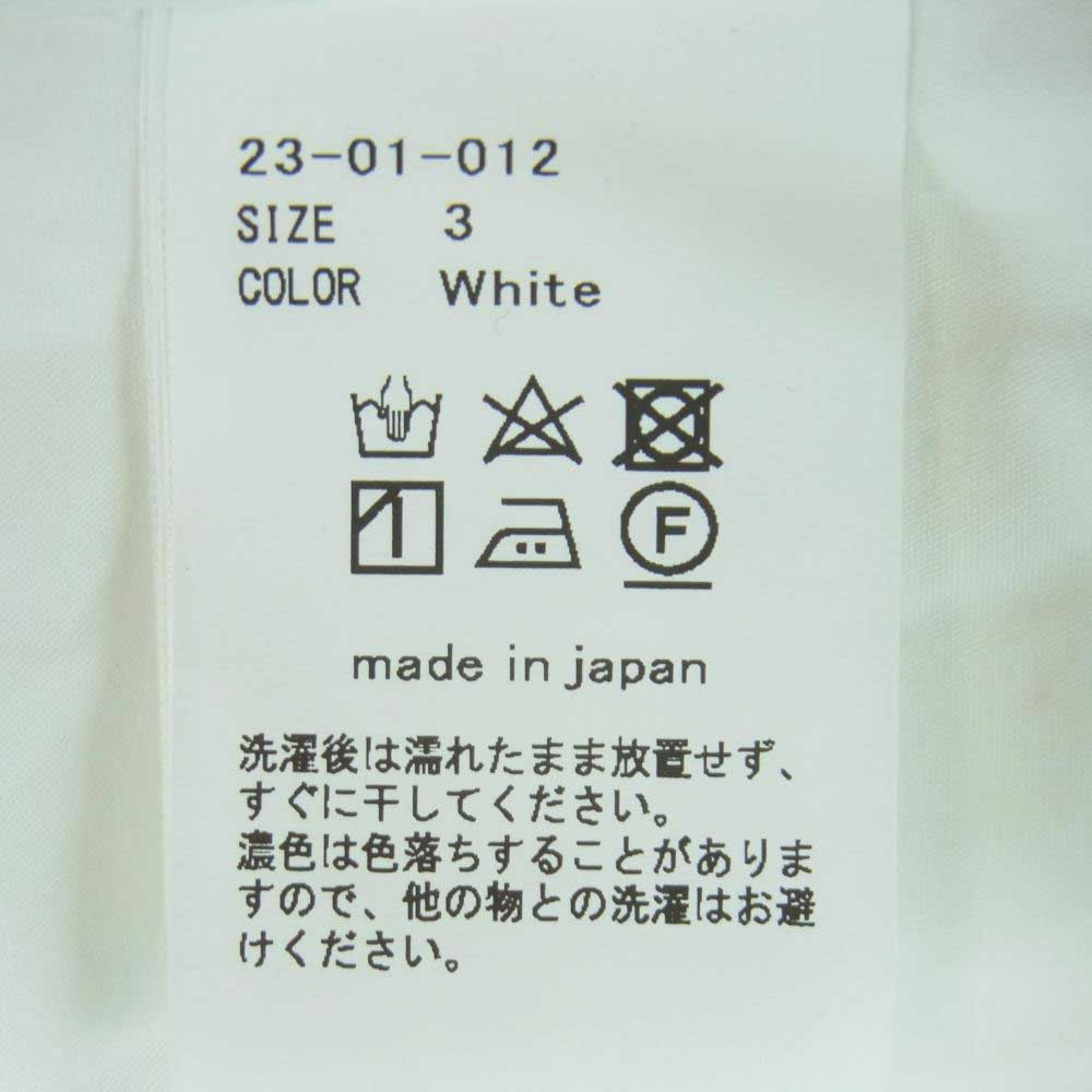 オーベット 23SS 23-01-012 ヘビーブロード オーバーサイズ 長袖 シャツ コットン 日本製 ホワイト系 3【中古】