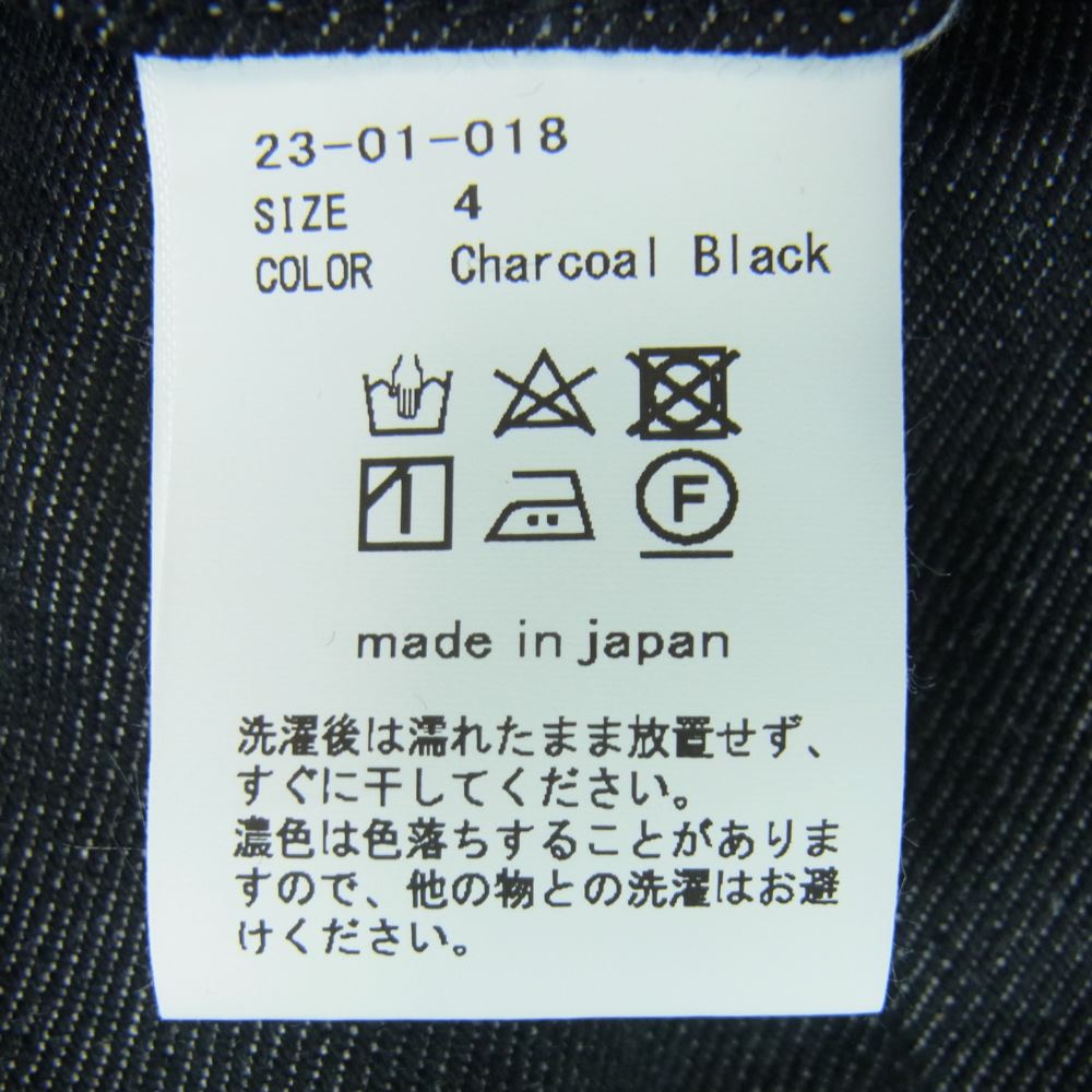 オーベット 23SS 23-01-018 エバー リジット バギー デニム パンツ ブラック系 CHARCOAL BLACK 4【新古品】【未使用】【中古】