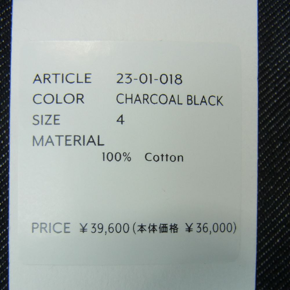 オーベット 23SS 23-01-018 エバー リジット バギー デニム パンツ ブラック系 CHARCOAL BLACK 4【新古品】【未使用】【中古】