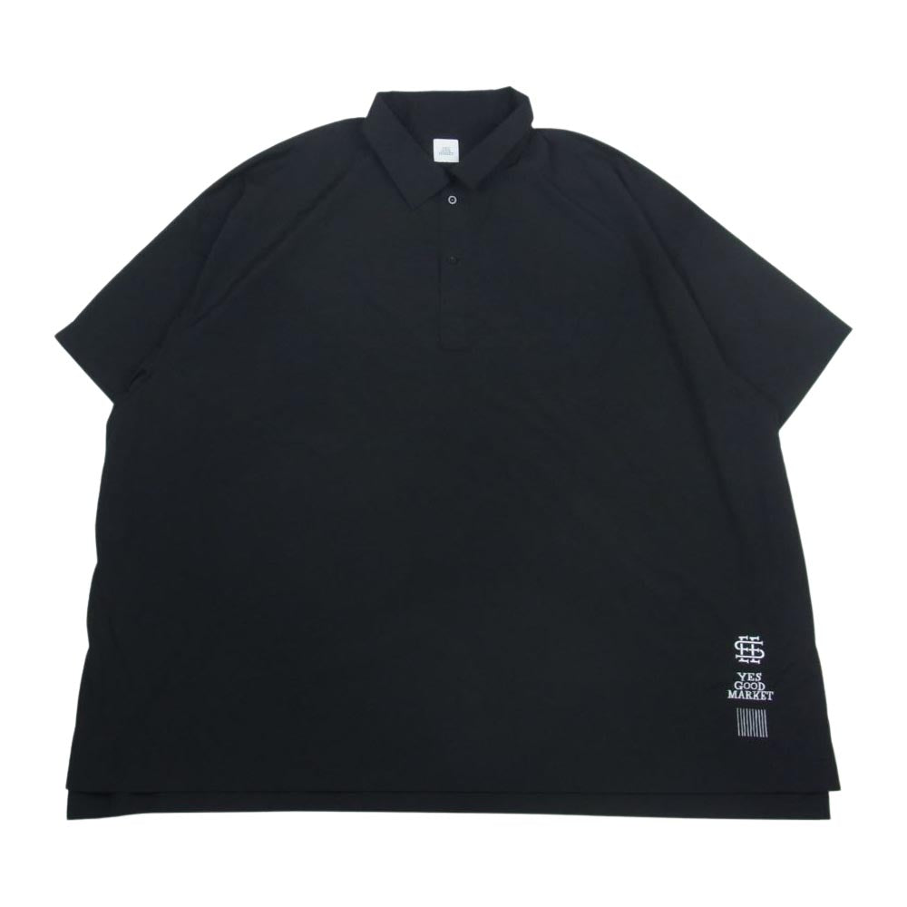 イエス グッド マーケット × SEE SEE S.F.C BIG NYLON POLO ビッグ ナイロン ポロシャツ 半袖  ブラック系 XXXXXL【美品】【中古】