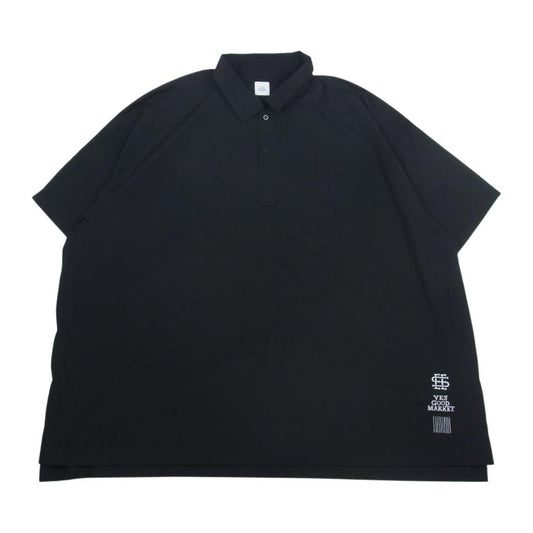 イエス グッド マーケット × SEE SEE S.F.C BIG NYLON POLO ビッグ ナイロン ポロシャツ 半袖  ブラック系 XXXXXL【美品】【中古】