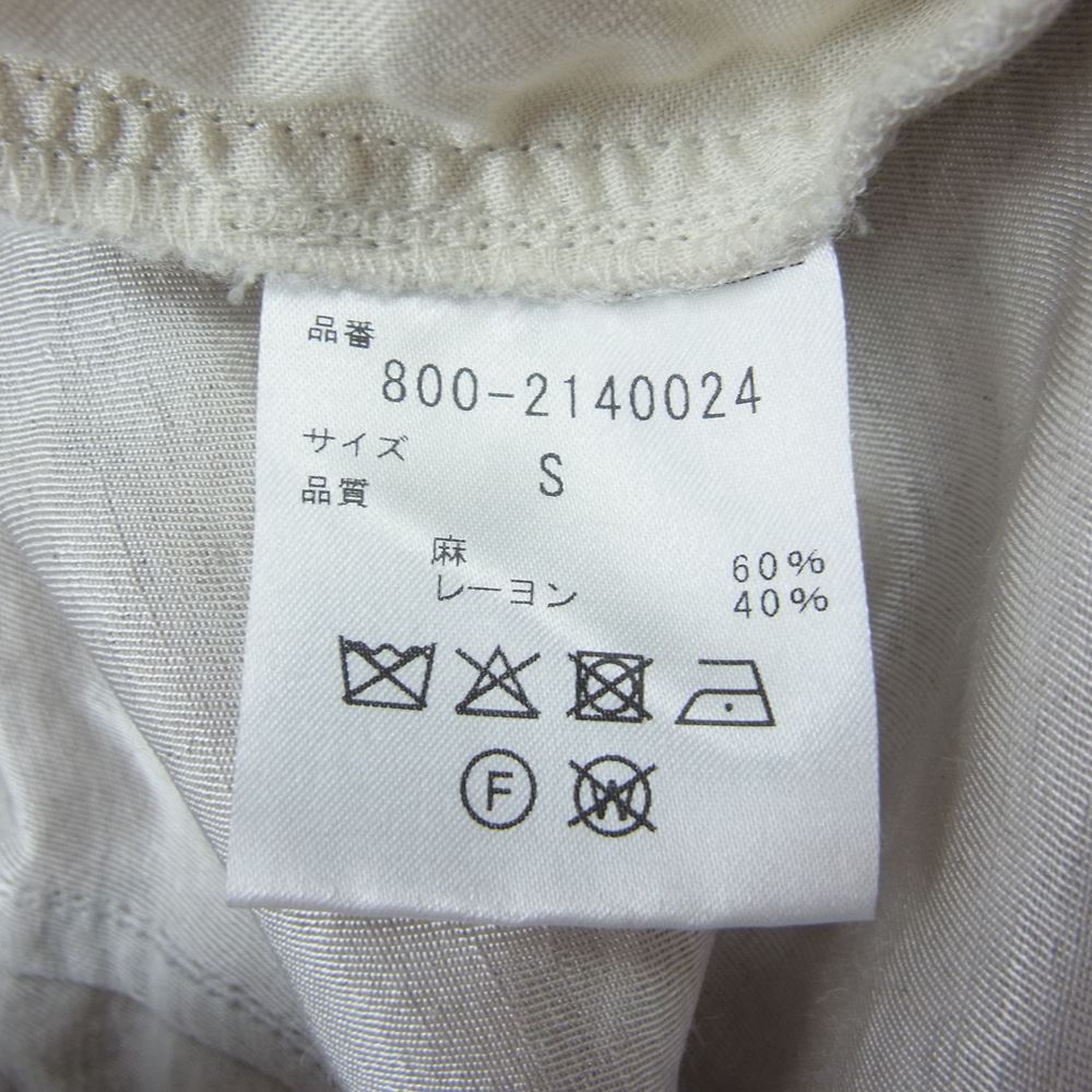 セブンバイセブン 22SS 800-2140024 TUCK PANTS LINEN RAYOＮ リネン 麻 レーヨン 2タック ドローコード イージー パンツ ベージュ系 S【中古】