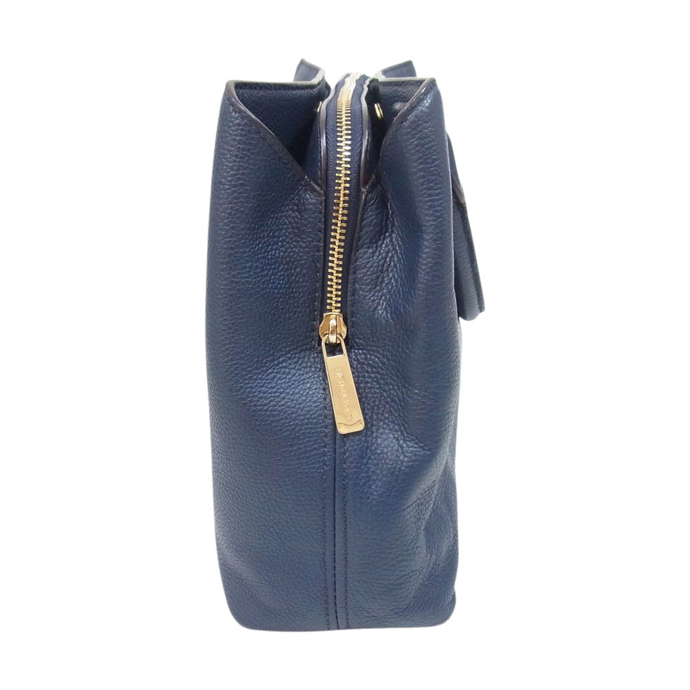 Michael Kors マイケルコース レザー ハンド バッグ ネイビー系【中古】