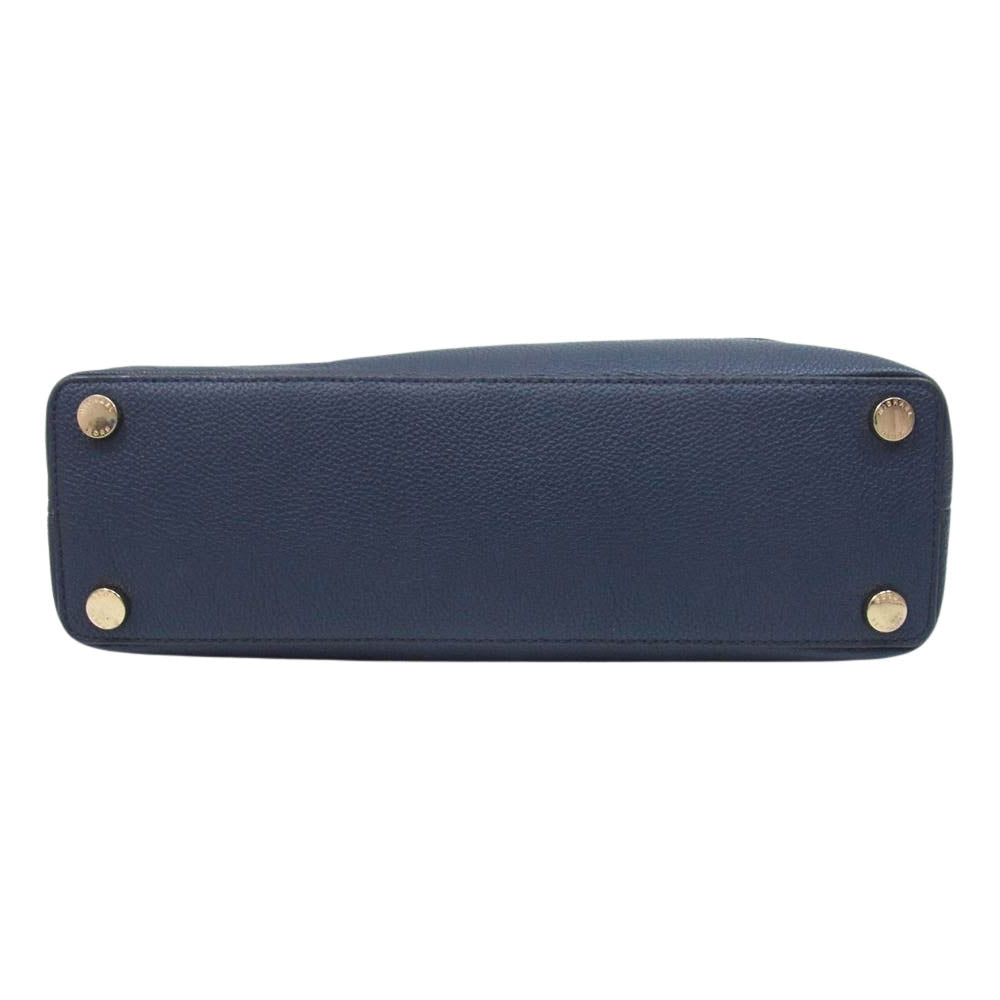 Michael Kors マイケルコース レザー ハンド バッグ ネイビー系【中古】