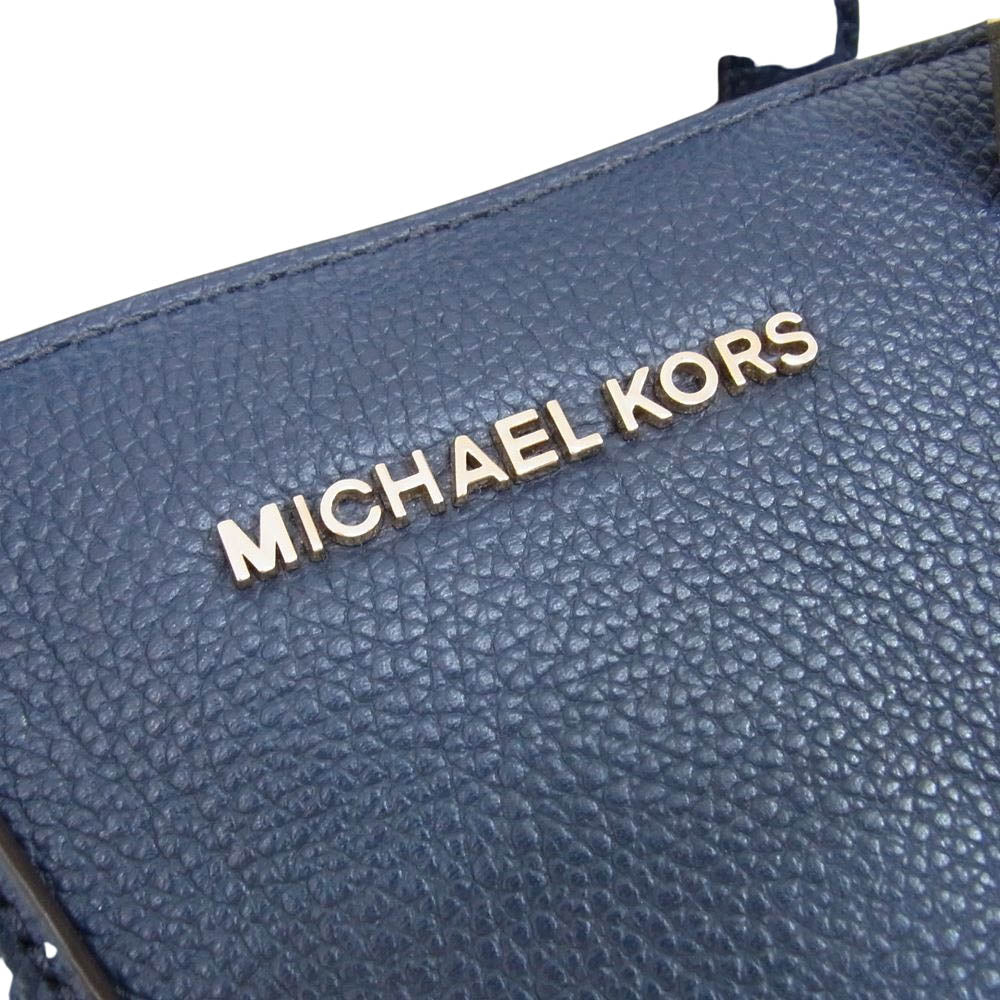 Michael Kors マイケルコース レザー ハンド バッグ ネイビー系【中古】