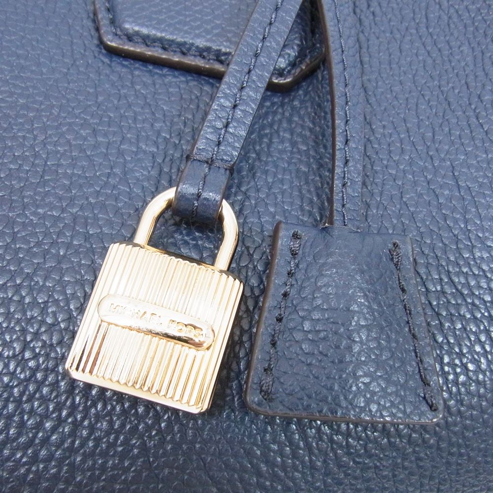 Michael Kors マイケルコース レザー ハンド バッグ ネイビー系【中古】