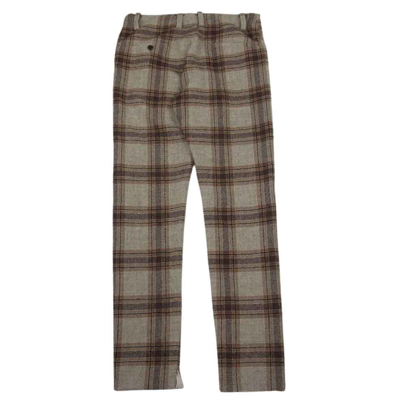 SUNSEA サンシー 16AW 16A46 CHECK PANTS ウール チェック パンツ ブラウン系 ベージュ系 2【新古品】【未使用】【中古】