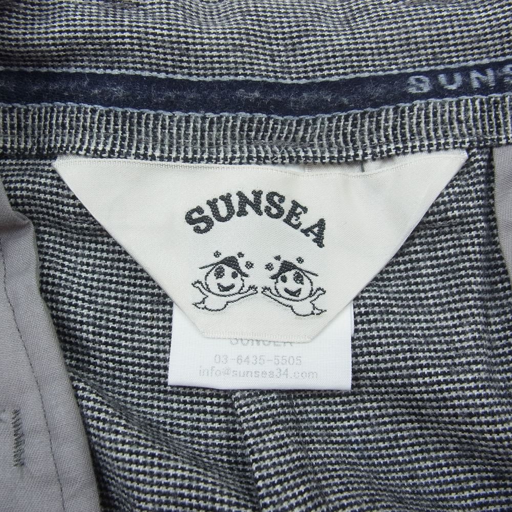 SUNSEA サンシー 19AW 19A43 N.M BRUSHED M2 PANTS ウール スラックス ブラック系 ホワイト系 2【新古品】【未使用】【中古】