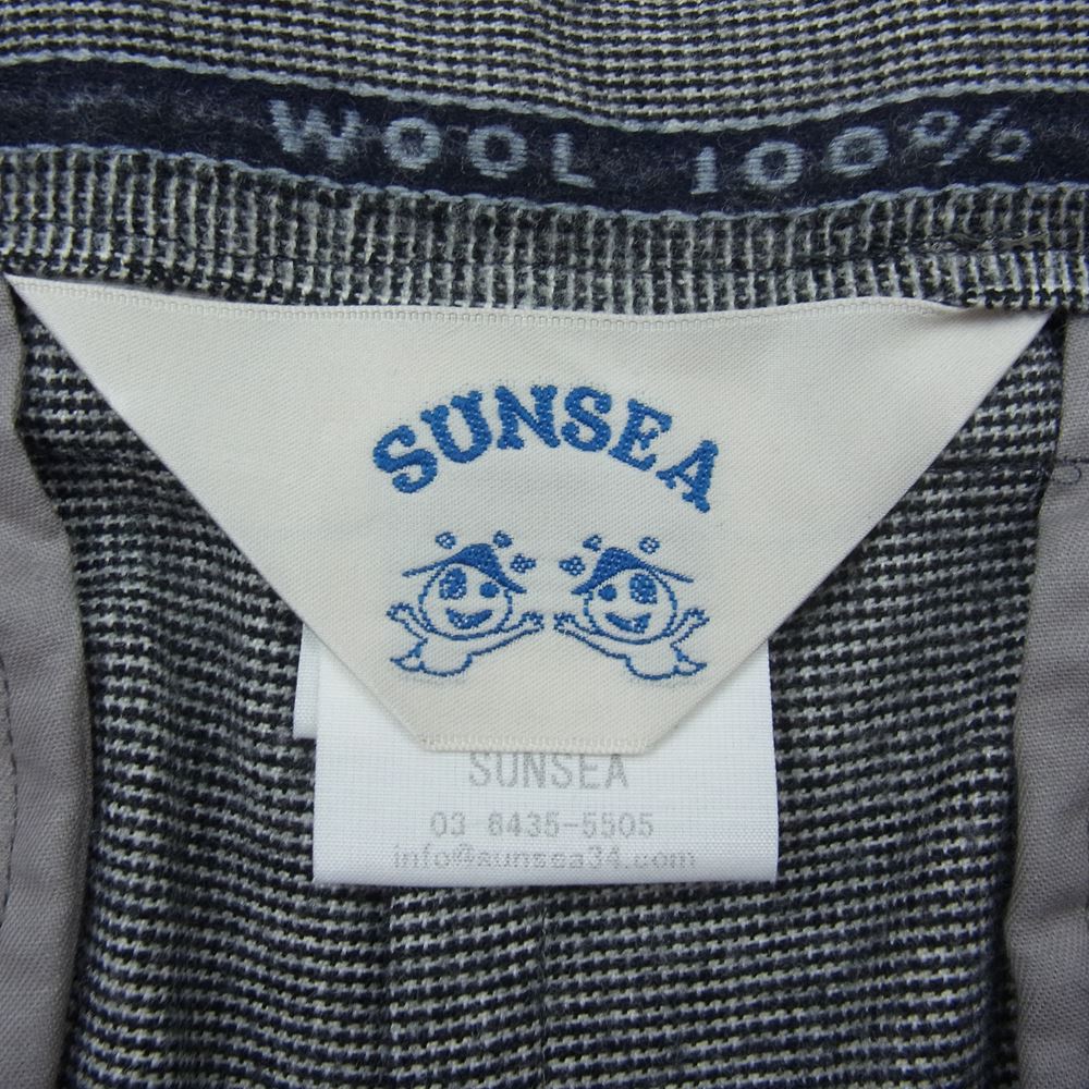 SUNSEA サンシー 19AW 19A40 N.M BRUSHED TEKETEKE PANTS ウール スラックス ブラック系 ホワイト系 3【新古品】【未使用】【中古】