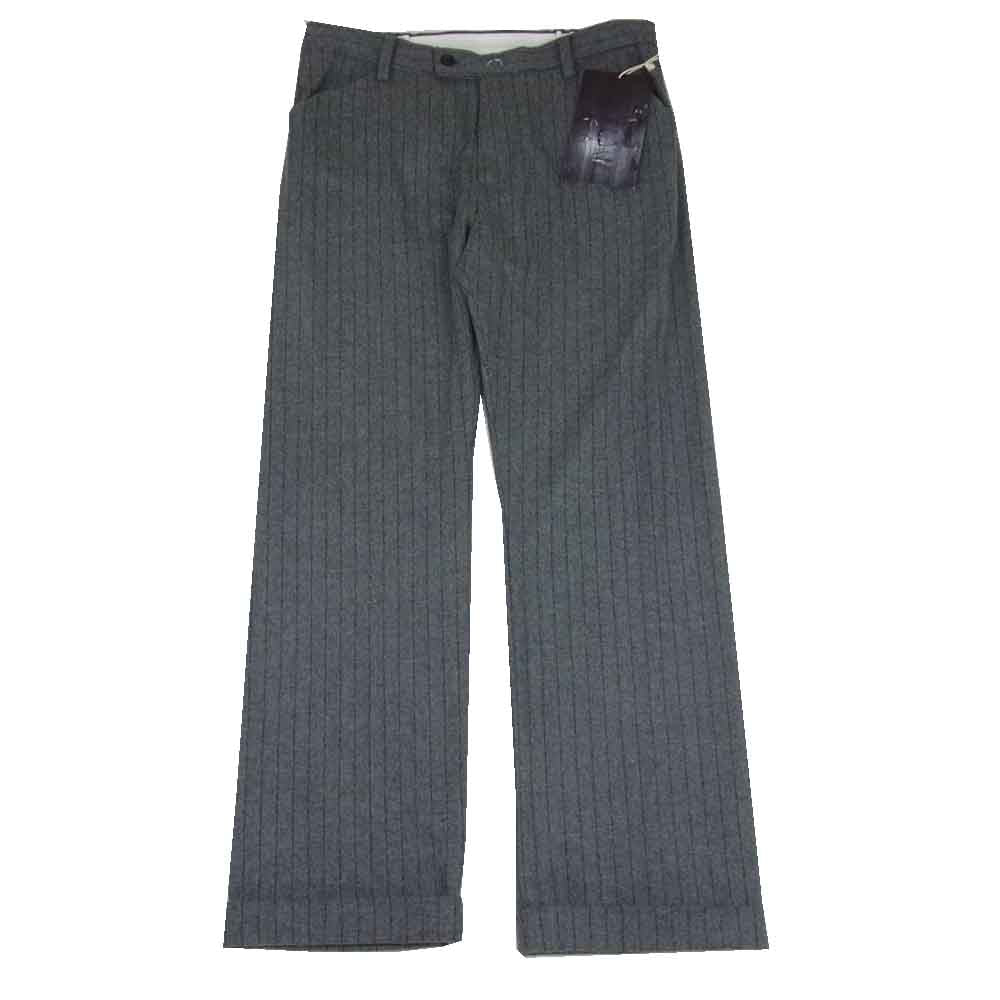 SUNSEA サンシー 19AW 19A47 PENCIL STRIPE TEKETEKE PANTS ウール ペンシル ストライプ パンツ グレー系 ネイビー系 3【新古品】【未使用】【中古】