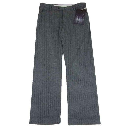 SUNSEA サンシー 19AW 19A47 PENCIL STRIPE TEKETEKE PANTS ウール ペンシル ストライプ パンツ グレー系 ネイビー系 3【新古品】【未使用】【中古】
