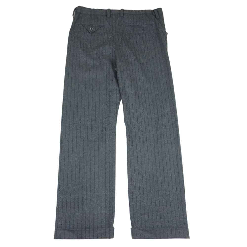 SUNSEA サンシー 19AW 19A47 PENCIL STRIPE TEKETEKE PANTS ウール ペンシル ストライプ パンツ グレー系 ネイビー系 3【新古品】【未使用】【中古】