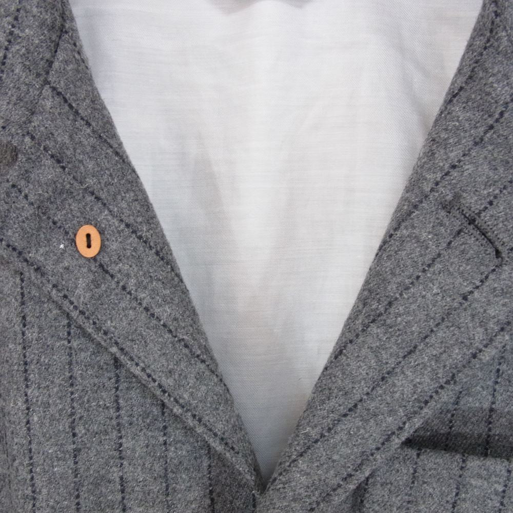 SUNSEA サンシー 19AW 19A31 PENCIL STRIPE JACKET ウール ペンシル ストライプ ジャケット グレー系 2【新古品】【未使用】【中古】 SUNSEA サンシー 19AW 19A31 PENCIL STRIPE JACKET ウール ペンシル