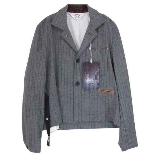 SUNSEA サンシー 19AW 19A31 PENCIL STRIPE JACKET ウール ペンシル ストライプ ジャケット グレー系 2【新古品】【未使用】【中古】