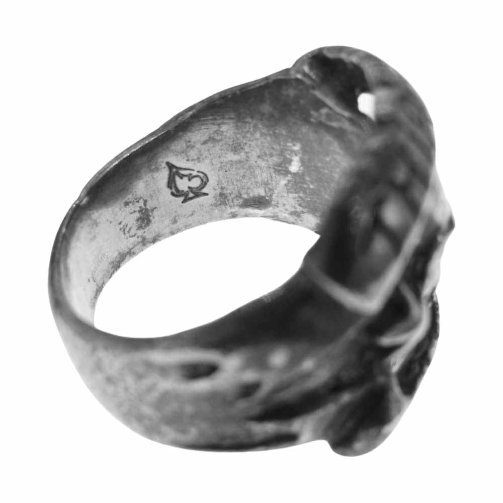 サーティーンデザインズ ロゴ刻印 スカル リング シルバー系 14号