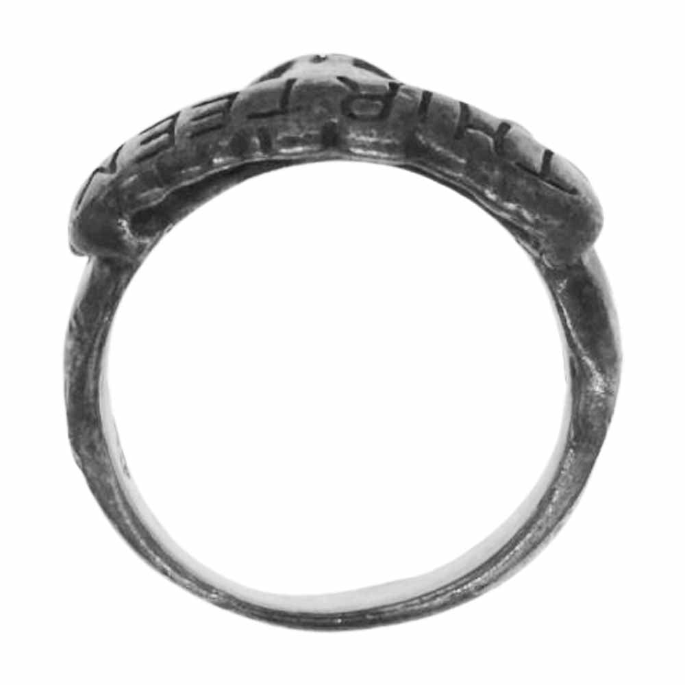 サーティーンデザインズ ロゴ刻印 スカル リング シルバー系 14号【中古】
